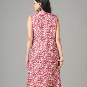 Maroon Colour Printed Long Jacket For Women's