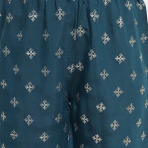 Blue Colour Blend Silk Embroidery Work Party Wear Kurta Pant Dupatta Set For Women's