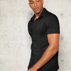 Black Colour Imported Casual Wear Short Sleeve Shirt For Men's