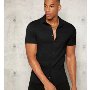 Black Colour Imported Casual Wear Short Sleeve Shirt For Men's