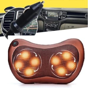 Car Pillow Massager Cushion Car Lumbar Neck Back Shoulder Heat Pillow Deep Kneading Massager Relax Pain Back Pillow for Car Home Office Massager