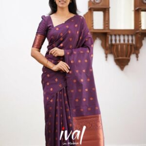 Wine Colour Beautiful And Attractive Saree For Women