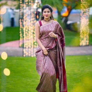 Super Hit wedding Series Of Pestel Lichi Slik saree