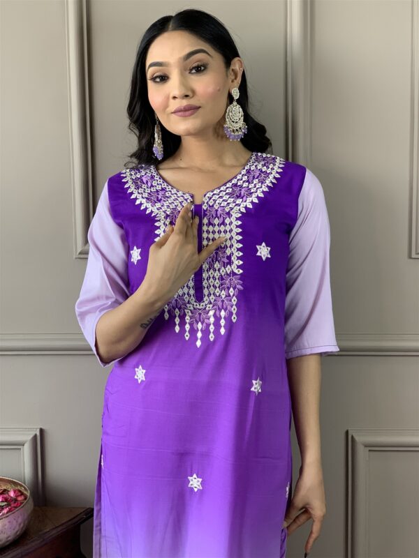 Women Straight Embroidered Kurta with Bottom and Dupatta