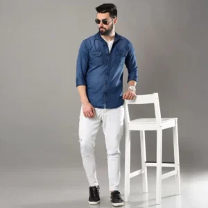 Men's Denim Cotton Sustainable Casual Denim Shirt