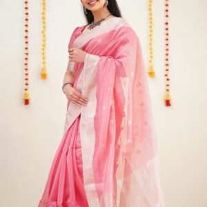 Beautiful  Multicolour Soft Lichi Silk Saree