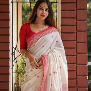 Beautiful Special Lilan Soft Cotton Saree With Jacquard Work