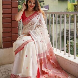 Beautiful Special Lilan Soft Cotton Saree With Jacquard Work