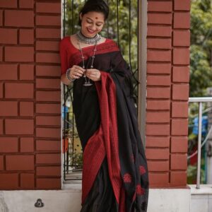 Lilan Soft Cotton Saree With Jacquard Work