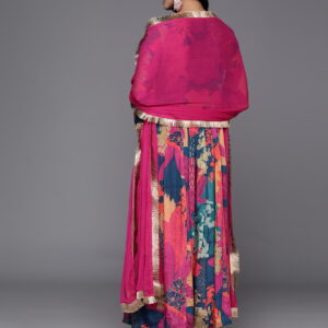 Women Floral Print Flared Kurta with Pants And Dupatta