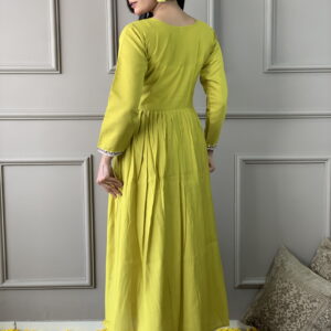 Lemon Yellow Viscose Chanderi  Kurta with bottom and dupatta