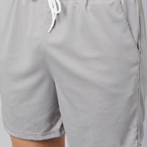 Grey Plain T Shirt Half Sleeve And Shorts With Pocket