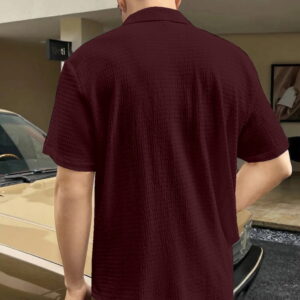 Maroon Colour Men  Casual Wear Cotton Structured Shirt