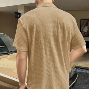 Cream Colour Men  Casual Wear Cotton Structured Shirt