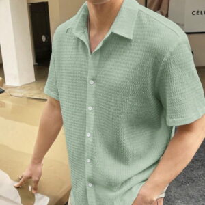 Light Green Colour Men's Casual Wear Cotton Structured Shirt