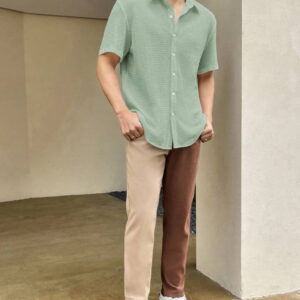 Light Green Colour Men's Casual Wear Cotton Structured Shirt