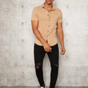 Chiku Colour Imported Casual Wear Short Sleeve Shirt For Men's