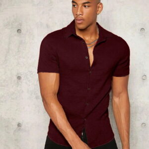 Maroon Colour Imported Casual Wear Short Sleeve Shirt For Men's