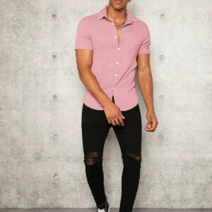 Pink Colour Imported Casual Wear Short Sleeve Shirt For Men's