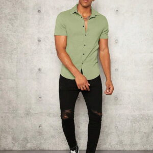 Pista Colour Imported Casual Wear Short Sleeve Shirt For Men's