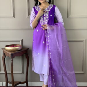 Beautiful  Designer Kurta  With Pant And Dupatta