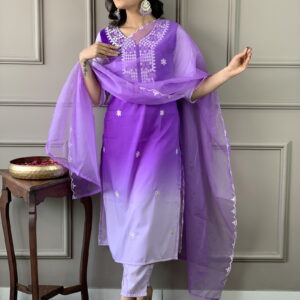 Beautiful  Designer Kurta  With Pant And Dupatta