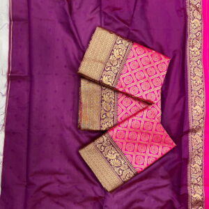 Beautiful Lichi Silk Saree With Jacquard Work