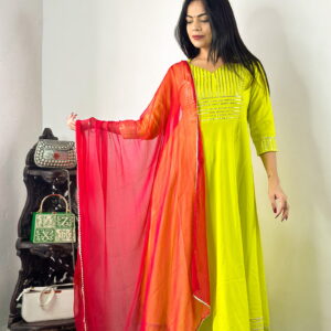 New Beautiful Design Rayon Suit With Bottom And Dupatta