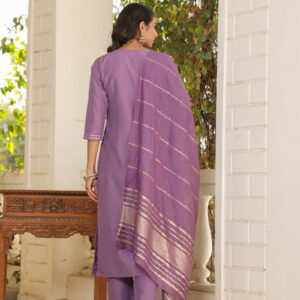 Beautiful and Simple Embroidered Kurta set With Bottom and Dupatta